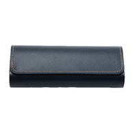 Étui carré en cuir PU pour lunettes, avec rabat, cousu, portable, antichoc, boîte de rangement pour lunettes de myopie