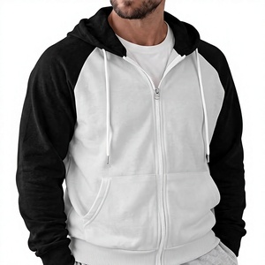 Venta Directa de Fábrica OEM, Sudadera con Capucha para Hombre, 100% Algodón, 300 GSM, Ligera, con Bloques de Color, Manga Larga Raglán, con Cierre - Product Image 6