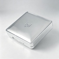 Étui de palette de maquillage vide écologique pour poudre libre, carré, avec miroir en ABS plaqué argent, épaisseur 5 mm, impression par tampon à chaud