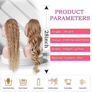 จูเลียนนา วอเตอร์ เวฟ คิว เดอ เชวาล แฮร์พีซแบบพันรอบผม  แฮร์พีซแบบหางม้า  แฮร์พีซแบบเชือกผูก  แฮร์พีซหางม้า  คุณภาพสูง - Product Image 2