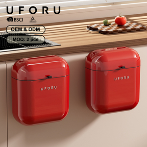 UFORU Bac Poubelle Salle de Bain Créatif Corbeille à Déchets Cuisine Poubelle en Plastique Premium Suspendue - Product Image 1