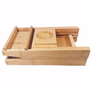 Unique Collapsible Bamboo Bathtub Tray Bath Tub Caddy with Extend Sides