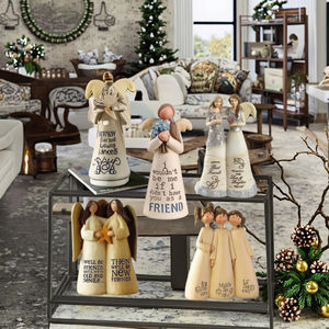 Adorno Navideño Exclusivo Transfronterizo, Escultura Pequeña de <span class=keywords><strong>Hermanas</strong></span> Ángeles Hecha a Mano y Ecológica, Artesanía de Resina para el Hogar - Product Image 4