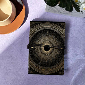 A6 Cuaderno Vintage hecho a mano 80 hojas reemplazables Papel grueso Perfecto para documentos de oficina con ojo que todo lo ve con Pat adornado - Product Image 1