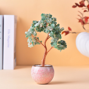 Vente en gros pot de fleurs en céramique cristal naturel puce arbres agate base citrine cristaux mosaïque ornementale décoration de la maison <span class=keywords><strong>amour</strong></span> - Product Image 4