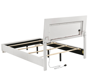 White High Gloss 4-piece Full Wood <b>Convertible</b> Luxury Modern Bedroom Set - Product Image 3