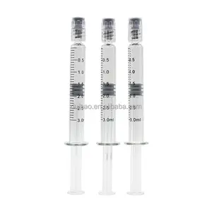 Jeringas precargadas de larga duración 1mL luer lock embalaje de aceite jeringa de vidrio de borosilicato