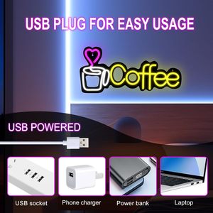 Coffee cup neon LED dimmable USB powered ambient <b>light</b> store <b>window</b> decoration <b>light</b> street indicator <b>light</b> landscape <b>light</b> 5v - Product Image 2