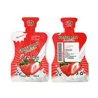 Pochettes Doypack en aluminium avec bec verseur et paille pour jus de fruits, emballage plastique pour liquides