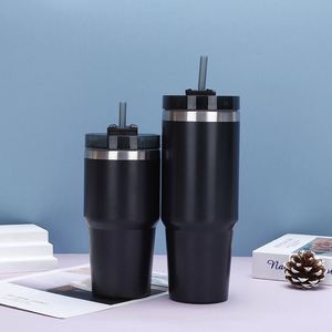 Mug de voyage pour voiture 20oz 30oz, gobelet isotherme à double paroi avec couvercle, paille et base antidérapante pour la conduite et les trajets quotidiens - Product Image 5