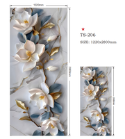Rouleaux de papier peint PVC 5D 3D, autocollants muraux décoratifs floraux, panneaux muraux autocollants pour salon et chambre à coucher