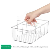 Tiroir de rangement conteneurs organisateur réfrigérateur armoire snacks épices paquets support 4 compartiments cuisine garde-manger armoire boîte de rangement