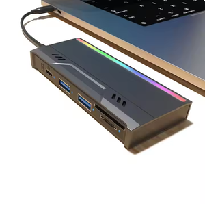 Caja SSD portátil <span class=keywords><strong>M</strong></span>.2 multifunción USB 3.1 NVME NGFF HUB de doble protocolo RGB Estuche para disco duro <span class=keywords><strong>m</strong></span>óvil RGB - Product Image 5