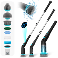 7-en-1 multifonctionnel sans fil électrique brosse de nettoyage en plastique cuisine salle de bain fenêtre épurateur baignoire poche éponge rotative