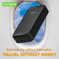 Batterie externe Maimi personnalisée avec logo pour téléphones mobiles, noir et blanc, 20000 mAh, double USB, batteries externes portables