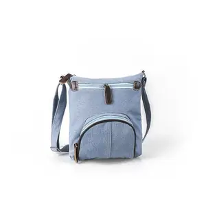 Casual Denim Bags Fashion Male Shoulder Bag Pack Travel Zipper Handbag Tote Messenger Jean Bag