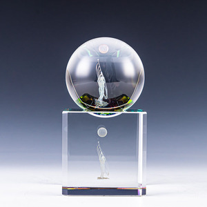 Custom Made Crystal Golf <b>Trophy</b> Hole In One Award Laser <b>Engraved</b> 6x6x13cm Business Gift - Product Image 4