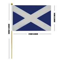 Drapeaux personnalisés Écosse, drapeau à agiter à la main avec mât en bois, drapeaux imprimés double face, drapeau pour la fête de l'Indépendance et les célébrations anniversaires
