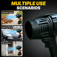 Souffleur à jet turbo sans balais VERTAK, souffleur à feuilles portable, pistolet à air pour sécher les voitures, pour patio, feuilles, poussière, neige, nettoyage de voitures