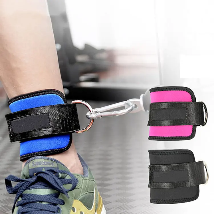 Ankle Straps With Double D-Ring Gym Fitness Ankle Strap for Cable Machines with Adjustable Neoprene Strap Support