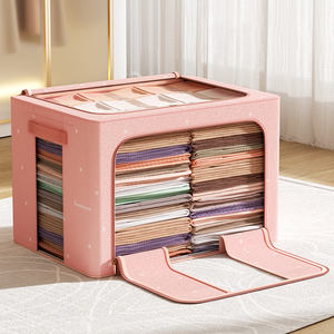 Caja de almacenamiento plegable de poliéster, 66L, rectangular, entrega rápida, Rts - Product Image 2