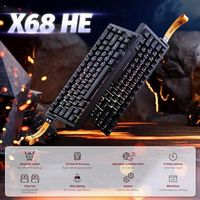 Clavier de jeu mécanique OEM ODM X68 HE RT 60 touches filaire TKL noir avec interrupteurs magnétiques à effet Hall à actionnement réglable et fréquence de polling 8KHz