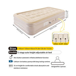 Matelas <span class=keywords><strong>Gonflable</strong></span> Flocqué Moderne et Léger, Pliable, surélevé, pour le Camping et les Espaces Publics - Product Image 2