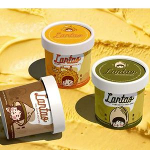Gobelets en papier pour crème glacée biodégradables et compostables blancs, kraft, 3 oz, 5 oz, 8 oz - Product Image 4