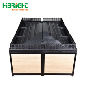 Présentoir Moderne en Bois pour Fruits et Légumes, Table de Promotion de Luxe pour Produits Frais avec Tiroir de Rangement pour Zone Fraîche de Supermarché - Product Image 3