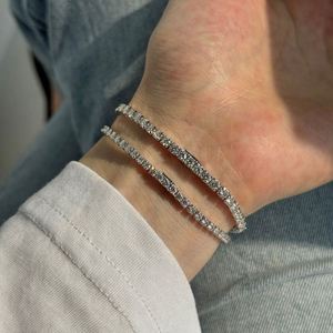 Dylam High Jewelry 925 Sterling Silver 3mm D Color VVS1 Moissanite Stones Tennis <b>Bangle</b> & <b>Bracelets</b> Women Tennis <b>Bracelets</b> Jewel - Product Image 2