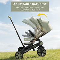Tricycle bébé réglable OEM avec cadre pliable 9 en 1 et dossier réversible pour l'apprentissage de la conduite des tout-petits