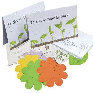 Ecowill 100% Handmade Botanical <strong>Plantable</strong> Wildflower Custom Seed <strong>Paper</strong> Thank You Card - Product Image 1