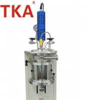 Reactor de Vidrio de Alta Presión TKA (Olla de Reacción), Recipiente a Presión, Motor, Equipo de Laboratorio Semiautomático, Control PLC, 2L/5L/10L