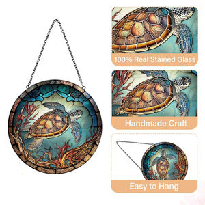 Sea Turtle Wall Home Decor Janela Pendurado Artístico Suncatchers Vitral Sun Catcher - Product Image 3