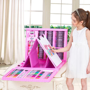 Nouvelle Collection 2025 – Kit d'Art A-Ni pour Enfants : Pinceaux Graffiti, 208 Pièces, Crayons <span class=keywords><strong>Pastel</strong></span> à l'Huile, Crayons de Couleur, Marqueurs – Boîte Rose/Bleue - Product Image 3