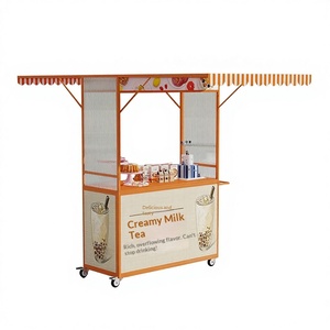 Outdoor Multi-function 4 Caster Wheels Food Cart Small <b>Trolley</b> Entrepreneurial Stall Night Market Commercial Street Snack Coffee - Product Image 1