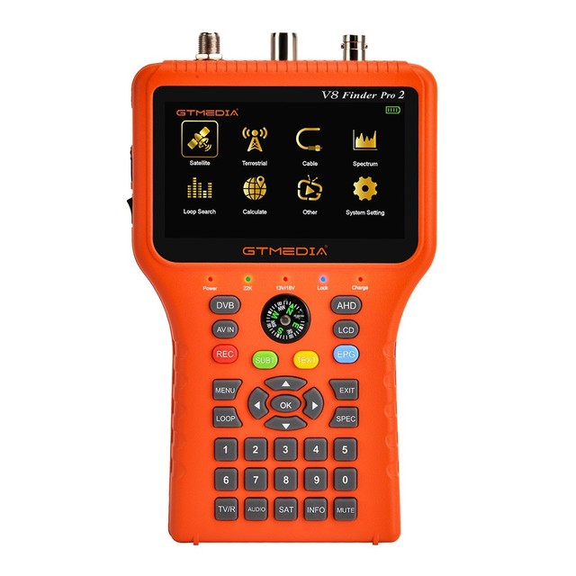 GTMEDIA V8 Finder Pro 2 Dvb-s2 Dvb-t2 Dvb-c H.265 Digital Satellite Finder Handheld Combo Meter