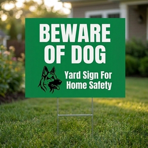Panneau de signalisation pour jardin « Attention, chien » durable, haute visibilité, résistant aux UV, en plastique ondulé pour extérieur, pour la sécurité à domicile - Product Image 1