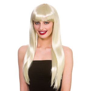 <span class=keywords><strong>Accessoires</strong></span> de fête d'Halloween Perruques de cosplay bon marché Perruques blondes longues et droites pour femmes - Product Image 1