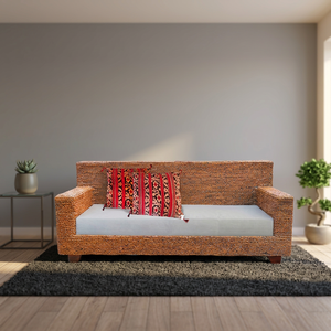Muebles de Ratán Natural de Jacinto de Agua OKADA JAPAN, Sofá Seccional, Banco para Sala de Estar, Uso Doméstico, Muebles de Madera - Product Image 3