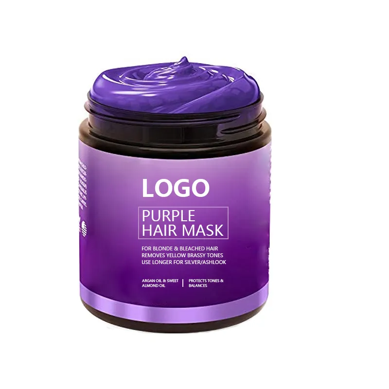 OEM ODM светлая фиолетовая маска для волос, шампунь, удаляет желтые волосы, пепельный образ, улучшает цвет волос, восстанавливает поврежденный крем для волос