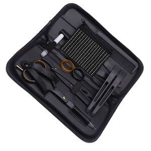 Kit de ciseaux de coiffeur couleur noire salon de coupe de cheveux ciseaux de coiffeur ciseaux amincissants 6 pièces ensemble de coiffure avec étui à fermeture éclair - Product Image 2