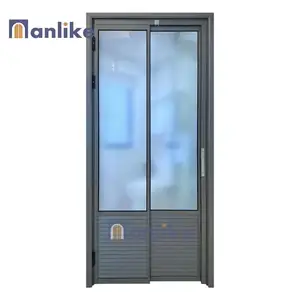 Anlike Nouveau Design Personnalisé Balcon Toilette Intérieur Pliable Double Verre Pd Porte Coulissante Swing Salle de Bain Aluminium Pt Porte