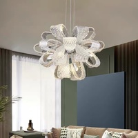 Luminaires suspendus modernes pour salon, salle à manger, hôtel, design personnalisé, luminaires suspendus en cristal LED, fleurs, lustres de luxe