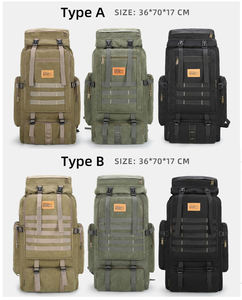 Sac à dos tactique imperméable de grande capacité 80l personnalisé pour l'extérieur, sac de randonnée, sac de camping, sac à dos tactique Molle - Product Image 2