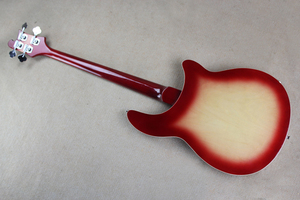 Bajo eléctrico Flyoung Cherry Sunburst para zurdos con 4 cuerdas y cuerpo semi-hueco - Product Image 6