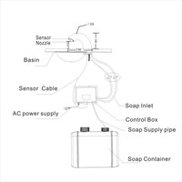 Robinet de cuisine en laiton poli de 1l à 5l, robinet à capteur automatique sans contact avec distributeur de savon