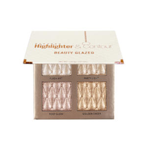 Paleta de Iluminadores BEAUTY <span class=keywords><strong>GLAZED</strong></span> de 4 Colores, Polvo Brillante para Maquillaje, Contorno Facial, <span class=keywords><strong>Iluminador</strong></span> con Brillo, Tono Ginger - Product Image 1