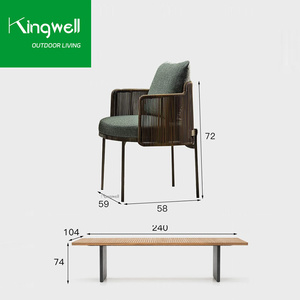 Patio đồ nội thất thiết lập thiết kế hiện đại Bistro ghế ăn mây <span class=keywords><strong>wicker</strong></span> ghế vườn cho nhà hàng với tay vịn - Product Image 3