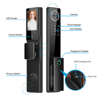 Interphone vidéo en temps réel serrure intelligente reconnaissance faciale 3D mot de passe empreinte digitale connectivité WiFi numérique Tuya caméra de verrouillage de porte 3D